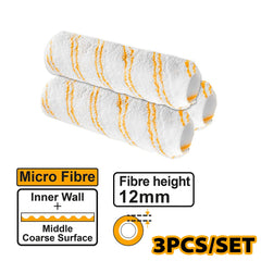 Ingco by Winland 3PCS/Set Roller Paint Cover Inner Wall Micro Fiber Spare Roller HRC56091203 ING-HT