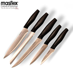 Masflex by Winland 6PCS/Set Knife Block Set - Black & Cream OW-P04 | OW-P05