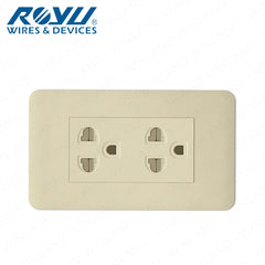 Royu by Winland Classic Duplex Universal Outlet with Ground and Shutter Set WH913