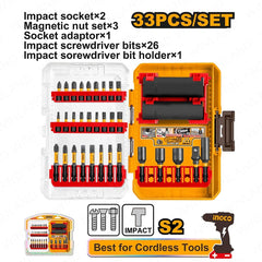 Ingco by Winland Industrial 33PCS/Set S2 Steel Impact Screwdriver Bits Set AKDL63306 ING-HT