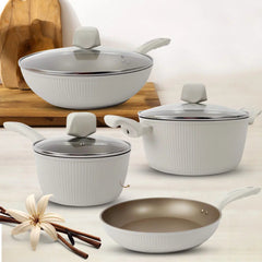 Masflex by Winland Vanilla Series Induction Non-Stick Saucepan with Glass Lid 18cm SN-180
