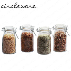 Circleware by Masflex Set of 4 Pieces 6.25oz | 183ml Mini Airtight Round Spice Jar GF-67191