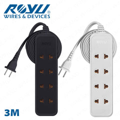 Royu by Winland 4 Universal Outlet + 1 Flat Pin Extension Cord (3M | 6M | 9M Extension) REDEC115