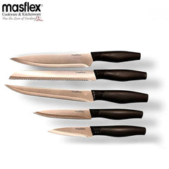 Masflex by Winland 6PCS/Set Knife Block Set - Black & Cream OW-P04 | OW-P05