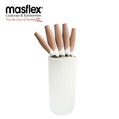 Masflex by Winland 6PCS/Set Knife Block Set - Black & Cream OW-P04 | OW-P05