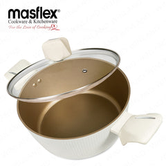 Masflex by Winland Vanilla Series Induction Non-Stick Forged Casserole with Glass Lid 24cm SN-250