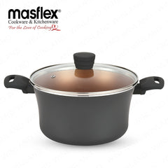 Masflex by Winland Prestige Series Induction Non-Stick Forged Casserole with Glass Lid 24cm MK-24CS