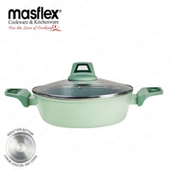 Masflex by Winland Pistachio Series Induction Non-Stick Forged Shallow Pot w/ Glass Lid 28cm MK-2410