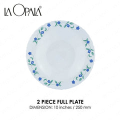 La Opala by Masflex 8PCS/Set Classique Decorated Tempered Glass/Microwave Safe Juniper Blue OP-8JB