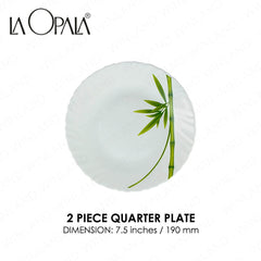 La Opala by Masflex 8PCS/Set Classique Decorated Tempered Glass/Microwave Safe Fluted Green OP-8FG