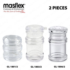 Masflex by Winland Set of 2 Pieces Acrylic Sauce Dispenser, Condiment Bottle & Salt Pepper Dispenser