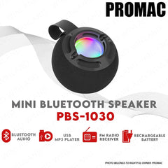 Promac by Winland Mini Rechargeable Bluetooth Speaker with MP3 Player and FM Radio PBS-1030
