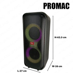 Promac by Winland Bluetooth Audio Streaming 2.1-Channel Party Speaker 2x6.5inches Subwoofer PS-6221