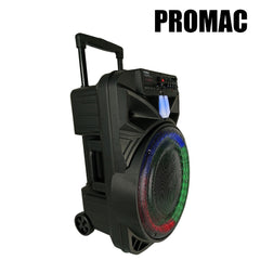 Promac by Winland 15in Portable Bluetooth Speaker w/ Trolley and 1 Wireless Mic 280W PORTASOUND-1584