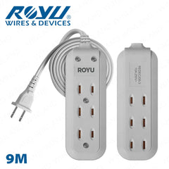Royu by Winland 3 + 3 Gang Flat Pin Extension Cord (6M | 9M Extension Cord 250V/10A) REDEC206