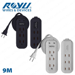 Royu by Winland 3 + 3 Gang Flat Pin Extension Cord (6M | 9M Extension Cord 250V/10A) REDEC206