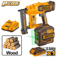Ingco by Winland P20S/20V 2PCS Combo Kit Lithium-Ion Cordless Brad Nailer Kit with Line Laser ING-CT
