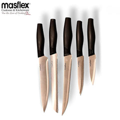 Masflex by Winland 6PCS/Set Knife Block Set - Black & Cream OW-P04 | OW-P05