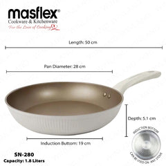 Masflex by Winland Vanilla Series Aluminum Non Stick Induction Forged Fry Pan 20 | 24 | 26 | 28