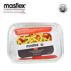 Masflex by Winland Airtight Rectangular Borosilicate Glass Food Container with 4-Latch Locking Lid