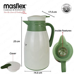 Masflex by Winland 1.0 L/1000mL Food-Grade Plastic Materials Vacuum Flask with Push Button BG-0410