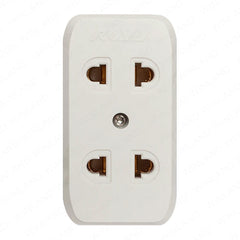 Royu 2-Gang Surface Type Universal Electrical Outlet 10A/250V~ REDOU102 | REDOU102/B