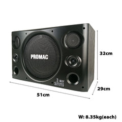 Promac by Winland 3-Way Karaoke Audio System w/ BT (AV-SU8036BF Amplifier & KTV-1047 Speaker System