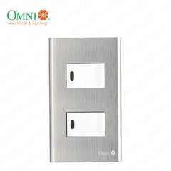 Omni by Winland 2PCS 1-Way Switch in Stainless Plate 16A(250~) Illuminated & Not Illuminated