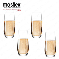 Masflex by Winland 4 Pieces 330 ml Glass Tumbler made of Durable and High-Quality Pure Glass CK-614