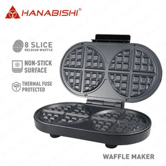 Hanabishi by Winland 8-Slice Belgian Waffle Maker with Non-stick Toasting Surface 1200Watts HSM-90W