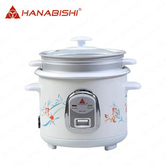 Hanabishi by Winland 1.0 Liter (5 Cups) Glass Lid Rice Cooker with Steamer Rack HHRC-10FS
