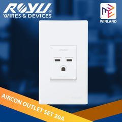 Royu Wide Series 1-Gang Tandem & Horizontal Aircon Outlet 20A WD901 & WD902