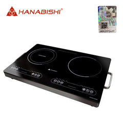 Hanabishi by Winland LED Display Twin Induction/Infrared Cooker 6 Cooking Functions HICINFRA-600TWIN