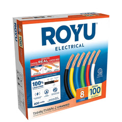 Royu by Winland THHN/THWN Stranded Wire 8.0mm2 08-AWG Stranded 100 meters Pure Copper RTN8A