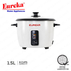Eureka by Winland 0.6L-1.8L Drum Type Rice Cooker Non-Stick Inner Pot without Steamer Ivory Series