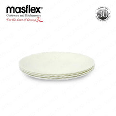 Masflex by Winland 4PCS Dinner Plate (10.5 inch / 267 mm) Made of Opal Glass & Microwave Safe JT-102
