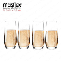 Masflex by Winland 4 Pieces 550 ml Glass Tumbler made of Durable and High-Quality Pure Glass CK-615