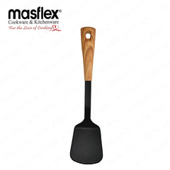Masflex by Winland Kitchen Utensil Solid Turner with Nylon Head & Wooden Handle HI-043