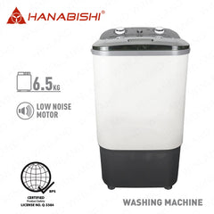 Hanabishi by Winland 6.5 kgs Single Tub Washing Machine HWMD-165GRY / HWMBD-165BLK