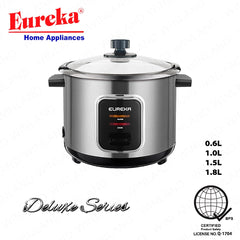 Eureka by Winland 1.5L & 1.8L Non-Stick Inner Pot w/o Steamer Rice Cooker (SS) Deluxe Series