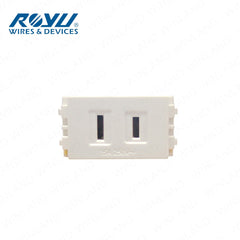 Royu by Winland Wide Series Flat Pin, International Outlet, Duplex Universal Outlet with Ground