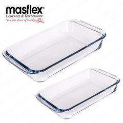 Masflex by Winland 1L & 1.6L Rectangular Borosilicate Glass Bakeware Food Container Storage FE-1016