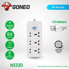 Bull/Goneo by Winland N-Series Extension Cord 3-Gang, 4-Gang, 5-Gang & 6-Gang 1.5M/5M American 3-pin