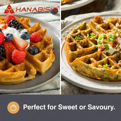 Hanabishi by Winland 8-Slice Belgian Waffle Maker with Non-stick Toasting Surface 1200Watts HSM-90W
