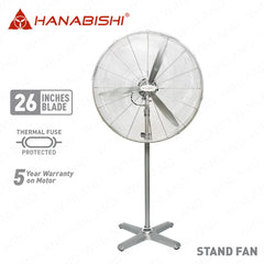 Hanabishi by Winland 26 Inches Industrial Stand Fan / Electric Fan Mesh Safety Grill 180W HISF-26FL