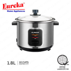 Eureka by Winland 1.5L & 1.8L Non-Stick Inner Pot w/o Steamer Rice Cooker (SS) Deluxe Series