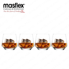 Masflex by Winland 4 Pieces 400 ml Whiskey Glass made of Durable and High-Quality Pure Glass CK-612
