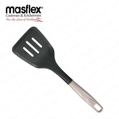 Masflex by Winland Kitchen Utensil Slotted Turner w/ Nylon Head & Soft Touch Handle - Grey HI-4128