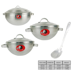 Sparrow by Winland 7PCS/Set Jumbo "Pinukpok" Casserole Pot Set with Ladle Spoon (23cm, 27cm, 30cm)