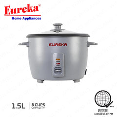 Eureka by Winland 1.0L-1.8L Drum Type Rice Cooker Non-Stick Inner Pot without Steamer Onyx Series